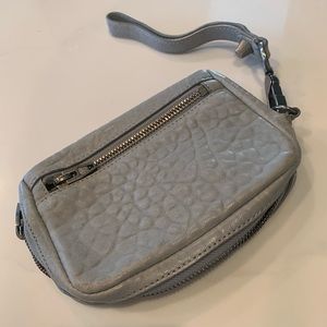 ALEXANDER WANG Gray Leather Wristlet